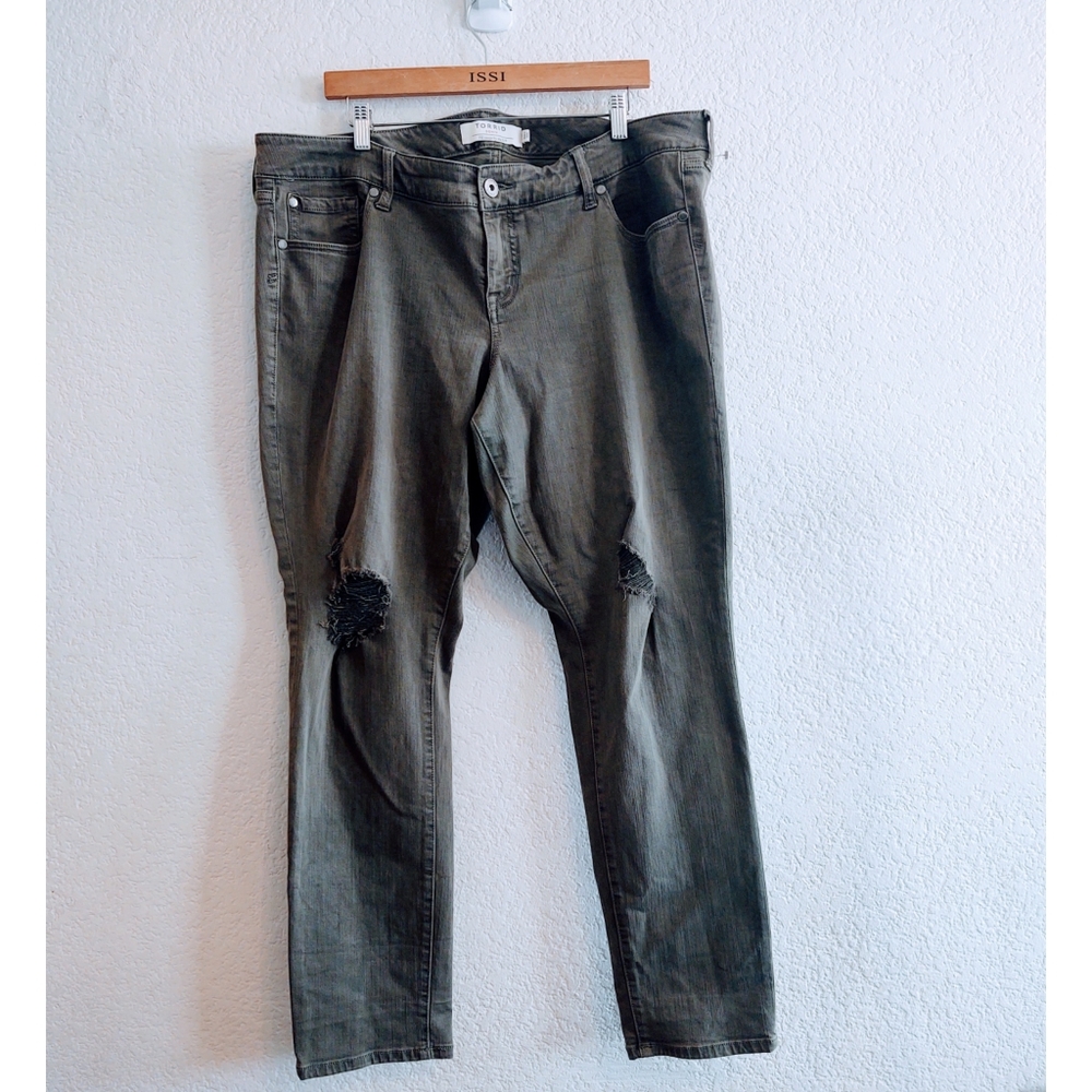 Torrid Olive Green Jeans Size 18r